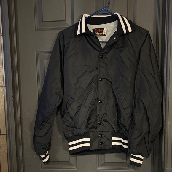 Dunbrooke Other - Vintage Dunbrooke Black Varsity Jacket with White Stripes